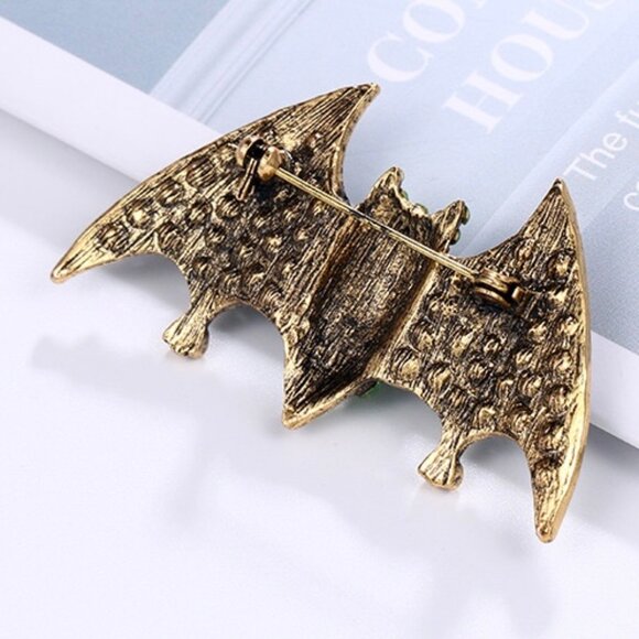 Bat Brooch Rhinestone Bat Brooch Halloween Brooch Rhinestone Bat Brooch - Picture 5 of 9